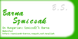 barna szmicsak business card